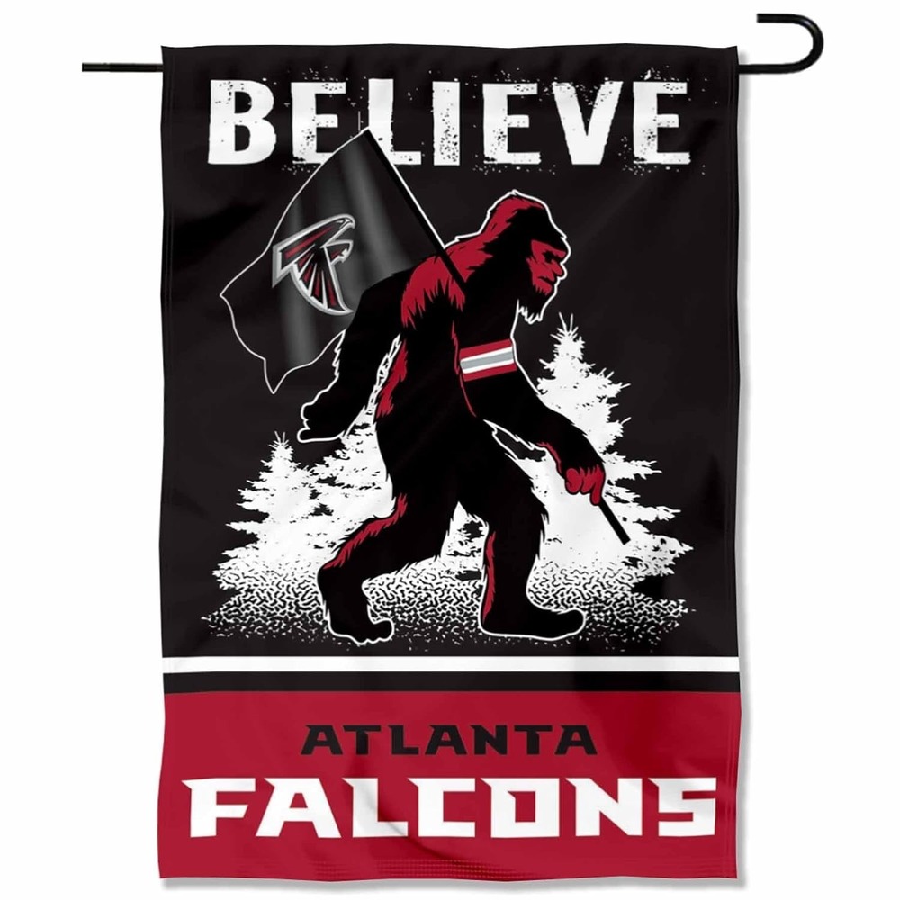 WinCraft NFL Atlanta Falcons Bigfoot Sasquatch Believe Garden Banner Flag 12x18